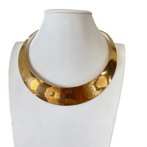 Jewelry - Modernist Collar Gold tone high polish STEELTIME stainless steel choker